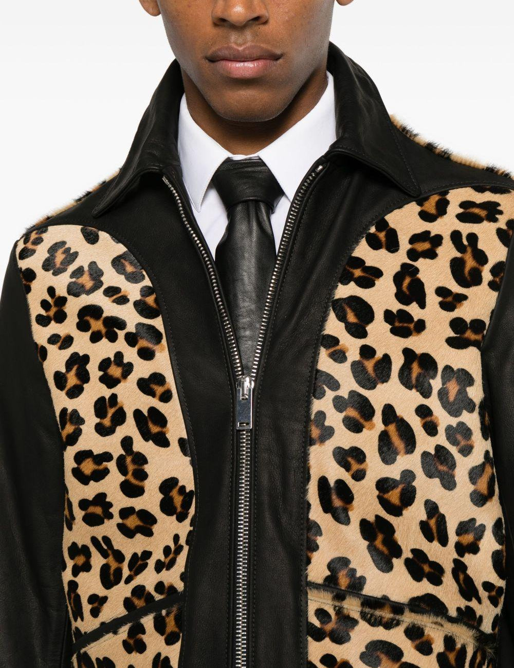 Giacca con pannello leopardato phreak  Second layer - uomo 