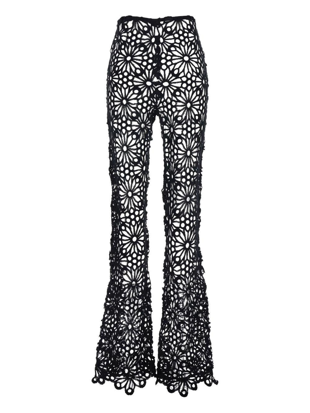 Pantaloni all'uncinetto in nero Norma Kamali - donna 