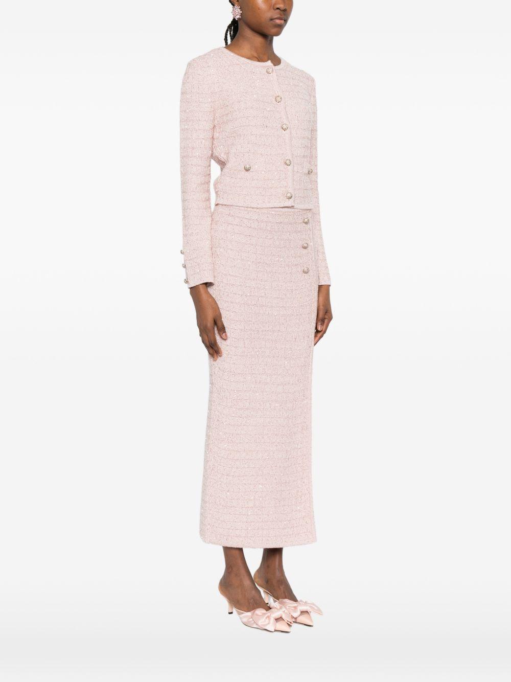 Cardigan in mglia con paillettes in rosa Alessandra rich - donna 