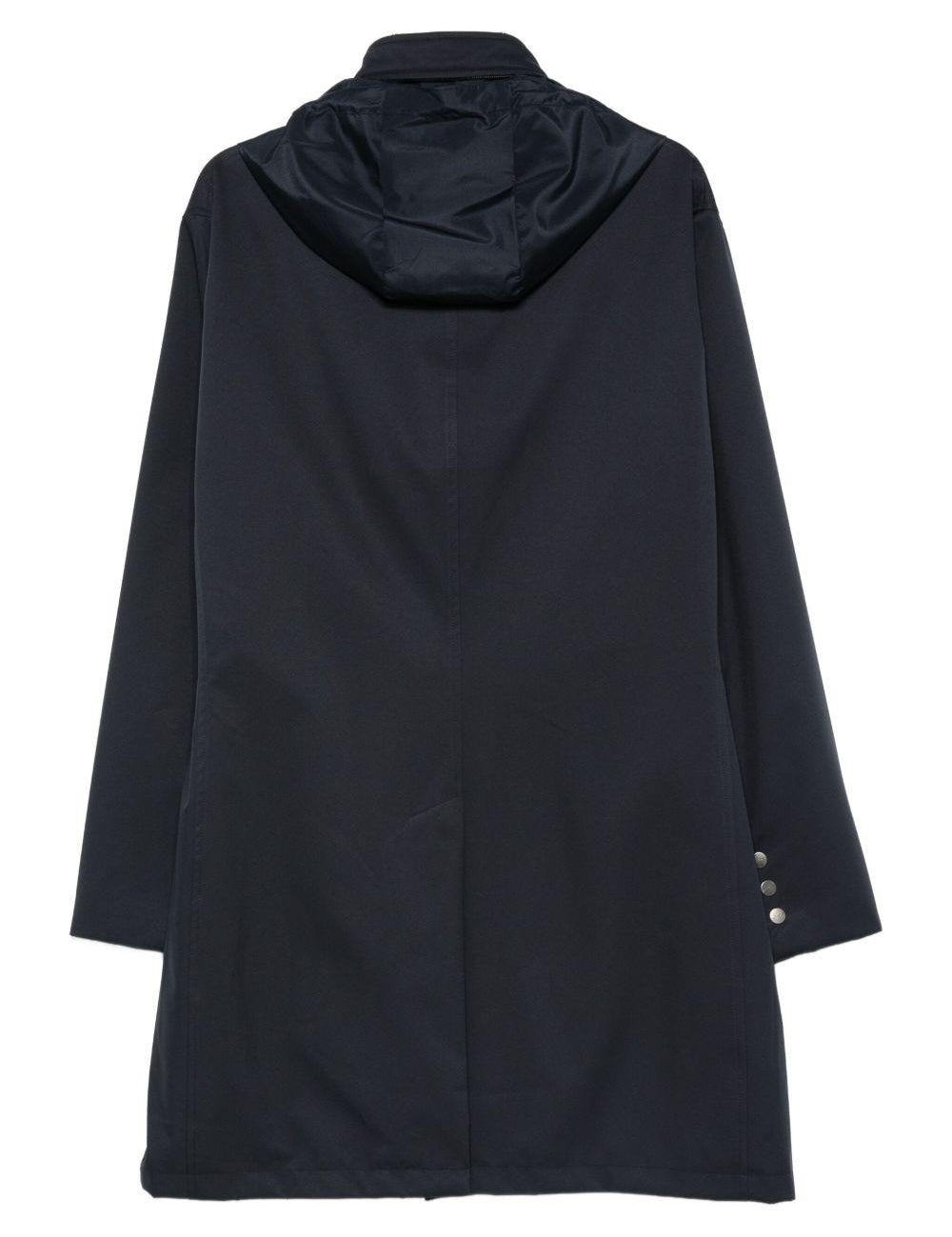 Cappotto con bottoni e cappuccio in blu Kiton - uomo 