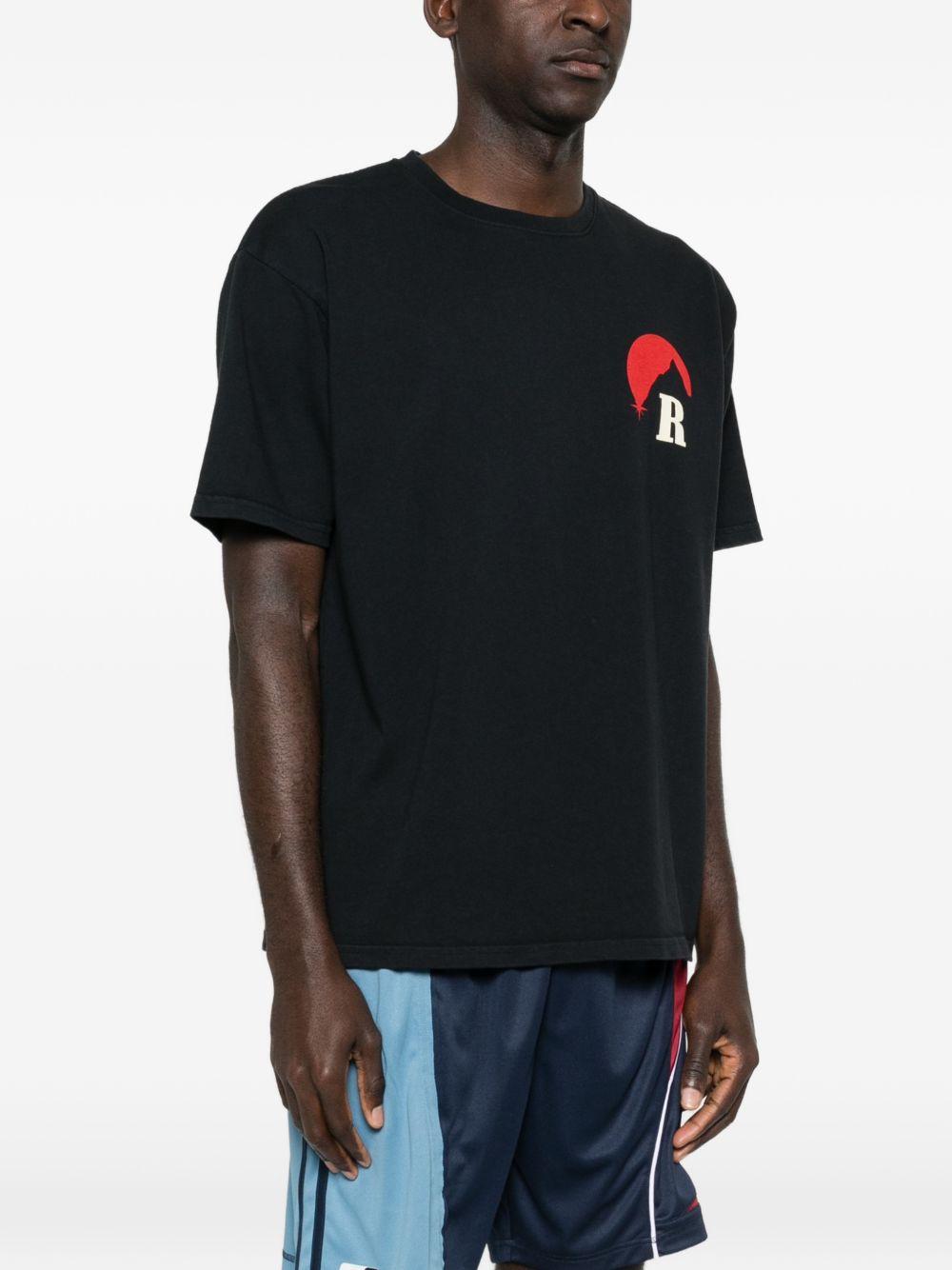 T-shirt con grafica del logo in nero Rhude - uomo 