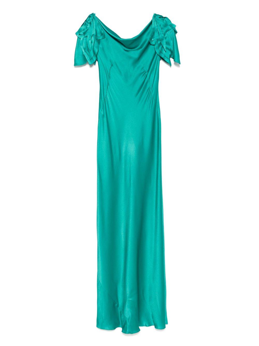 Abito lungo satinato in tuchese Alberta Ferretti - donna 