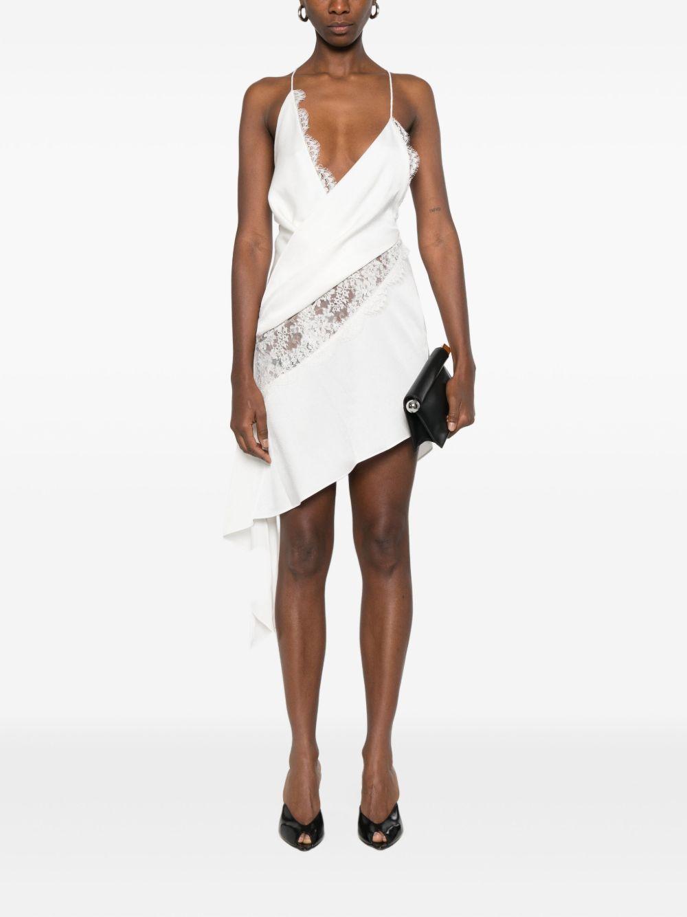 Abito asimmetrico con pizzo in bianco Alex perry - donna 