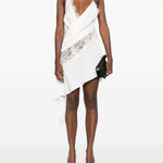 Abito asimmetrico con pizzo in bianco Alex perry - donna 