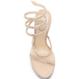 Sandali cleo 105 decorati con cristalli in beige 