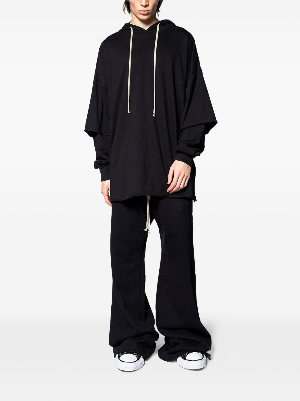 Maglione con cappuccio in nero Rick owens drkshdw - uomo 
