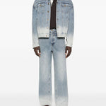 Jeans con effetto schiarito in blu Feng chen wang - uomo 