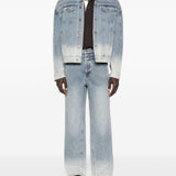 Jeans con effetto schiarito in blu Feng chen wang - uomo 