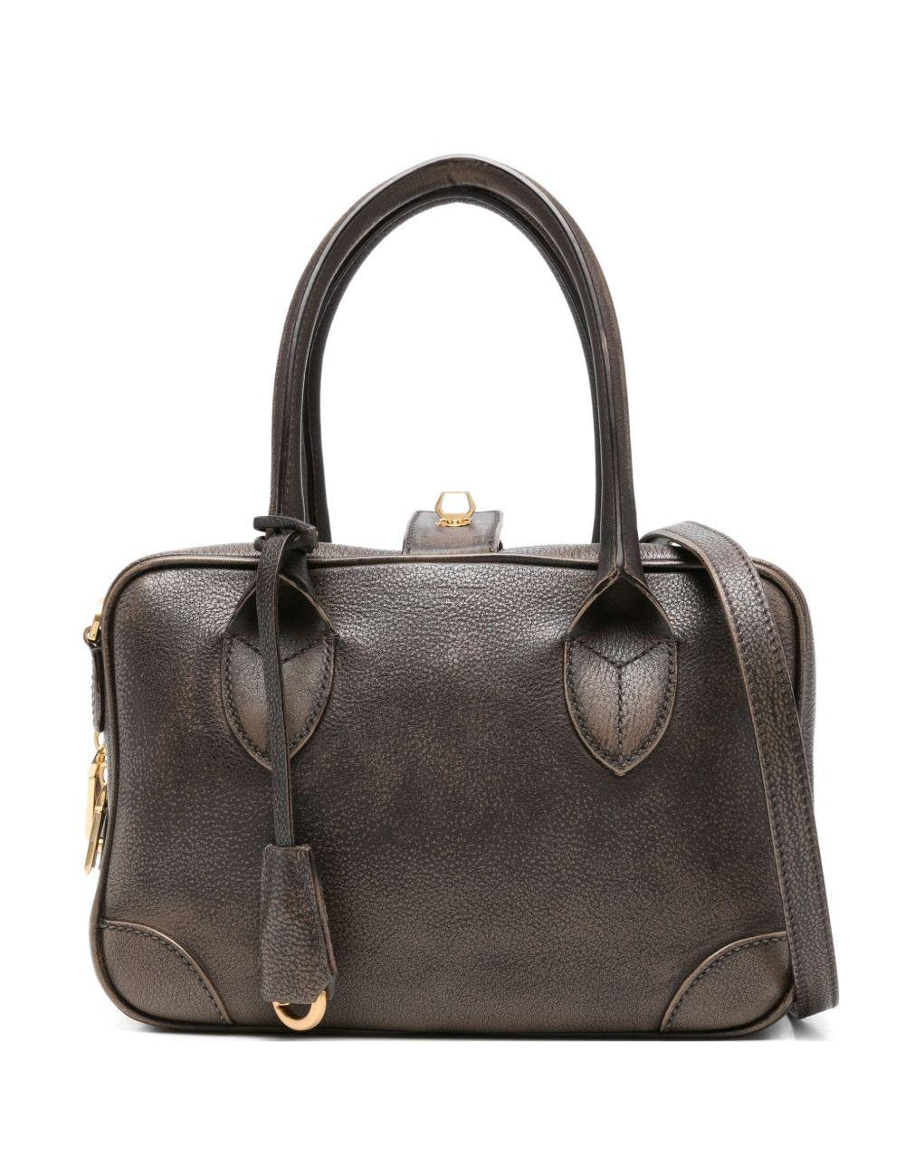 Borsa a mano con chiusura con zip in marrone Golden goose - donna 