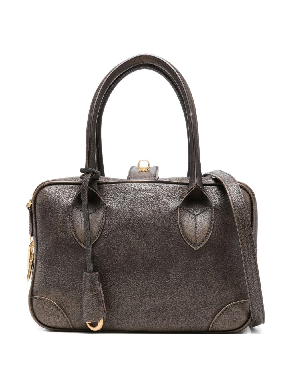 Borsa a mano con chiusura con zip in marrone Golden goose - donna 