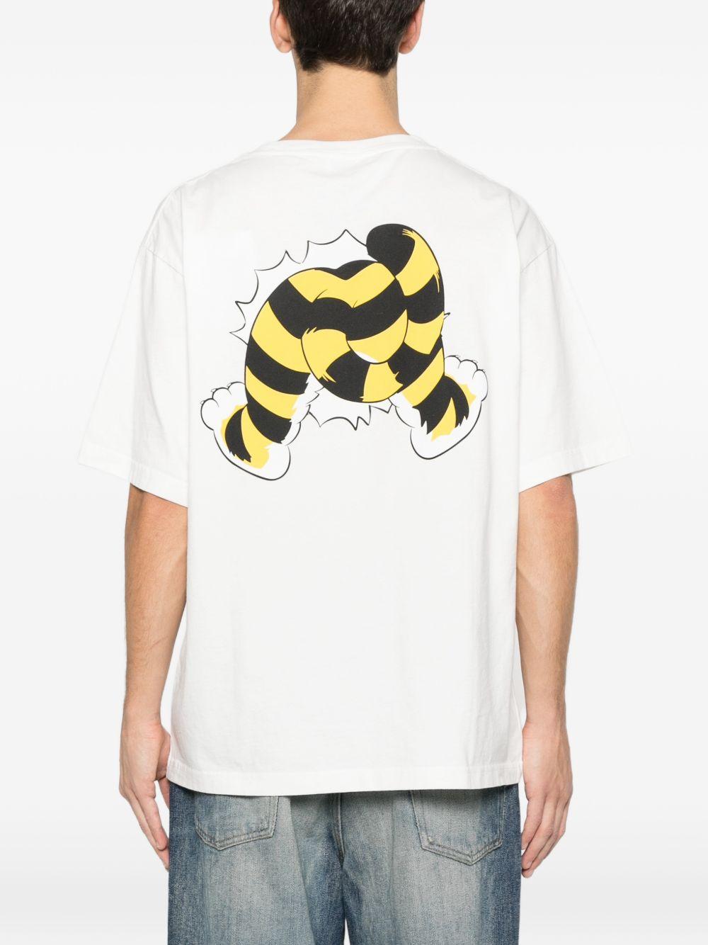 T-shirt con stampa tigrata in bianco Kenzo - uomo 