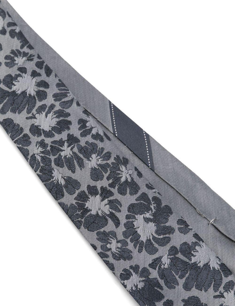 Cravatta stampata in grigio Dries Van Noten - uomo 