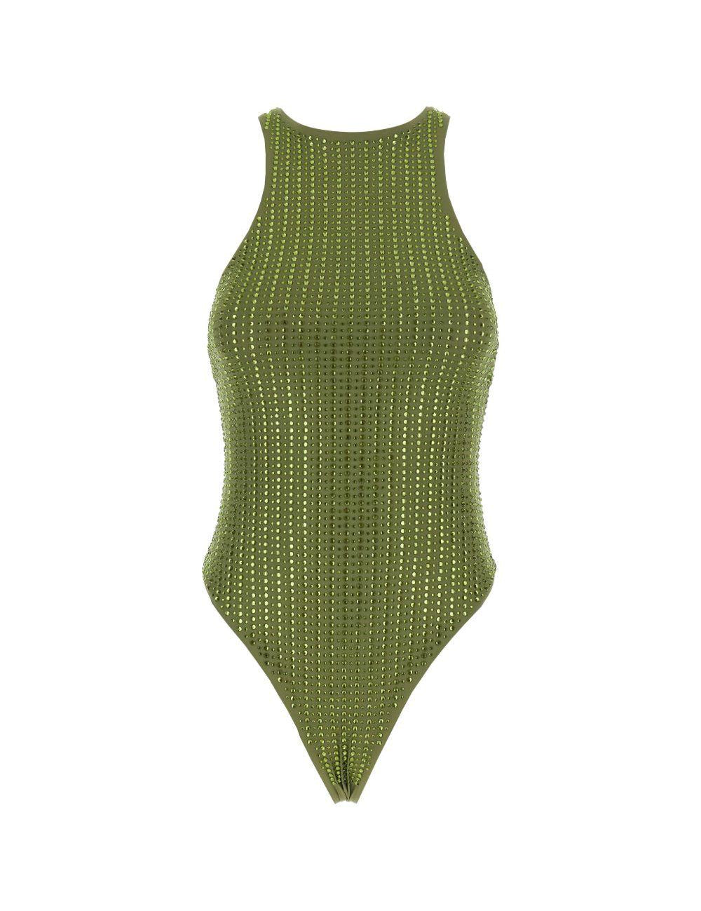 Costume da bagno con strass in verde Venuja - donna 