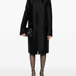 Cappotto senza colleto in seta in nero Toteme - donna 