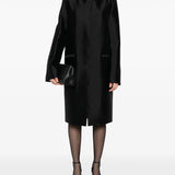 Cappotto senza colleto in seta in nero Toteme - donna 