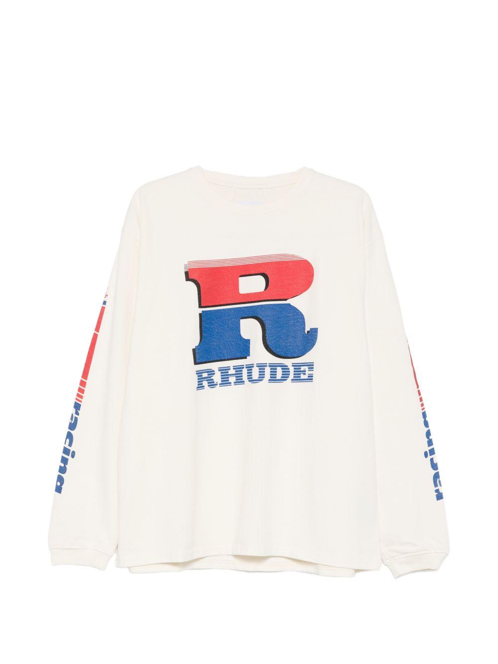 Felpa a manica lunga in bianco Rhude - uomo 