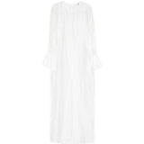 Abito lungo con polsini svasati in bianco Darkpark - donna 