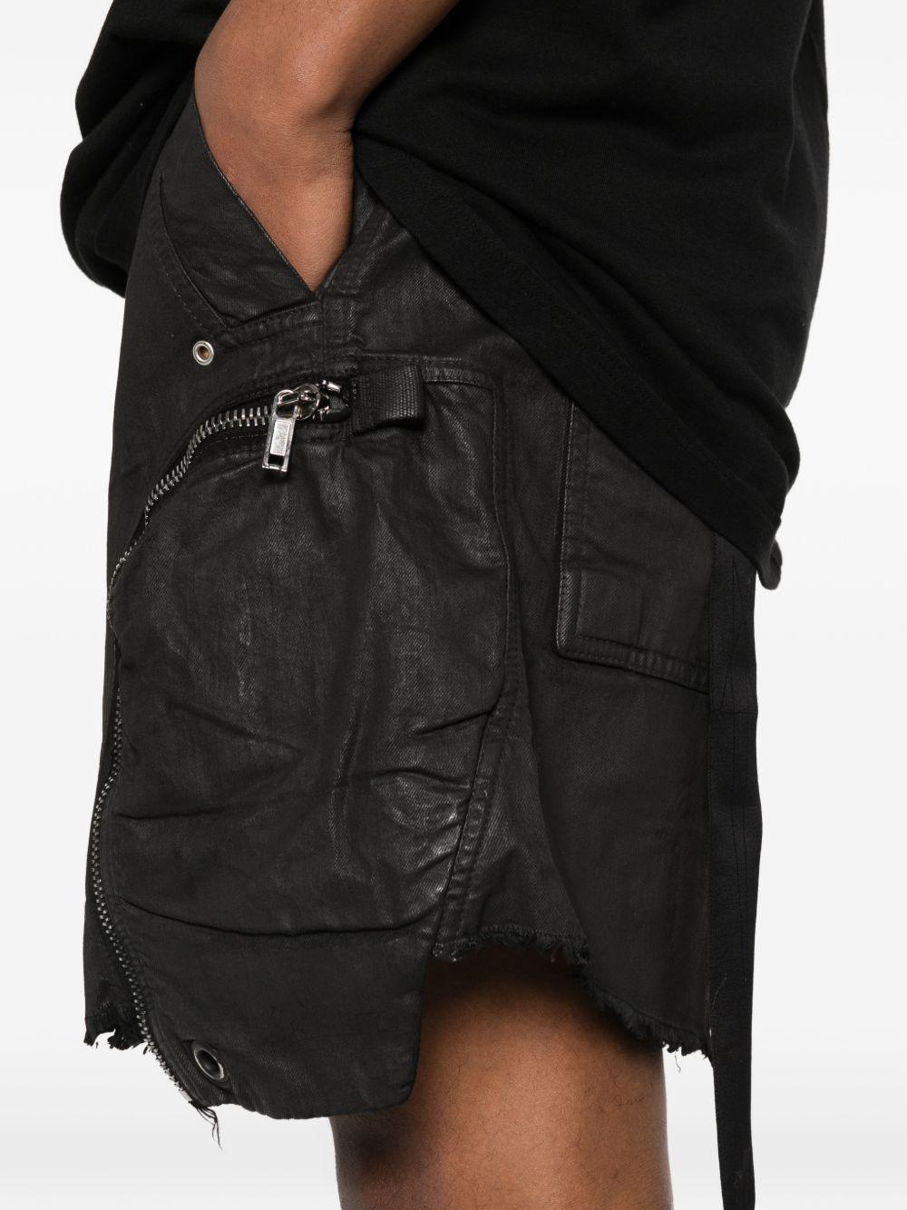 Shorts bauhaus con bordi sfilacciati in nero Rick owens drkshdw - uomo 