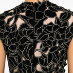 Abito con applicazioni floreali in nero Costarellos - donna 