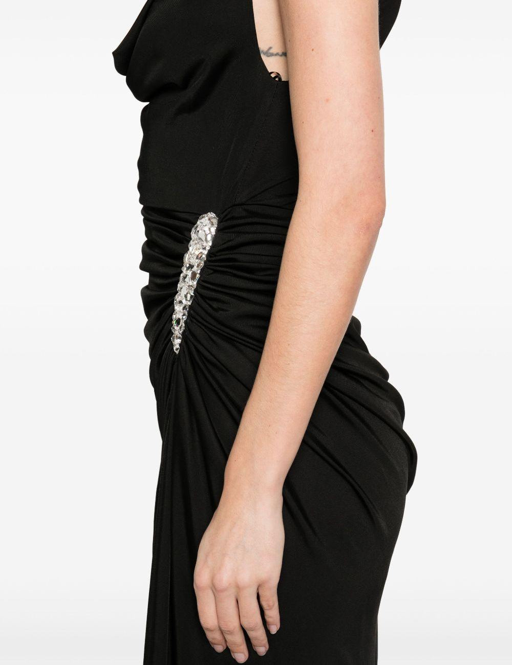 Abito midi asimmetrico in nero David koma - donna 