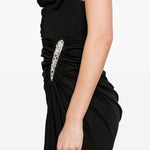 Abito midi asimmetrico in nero David koma - donna 