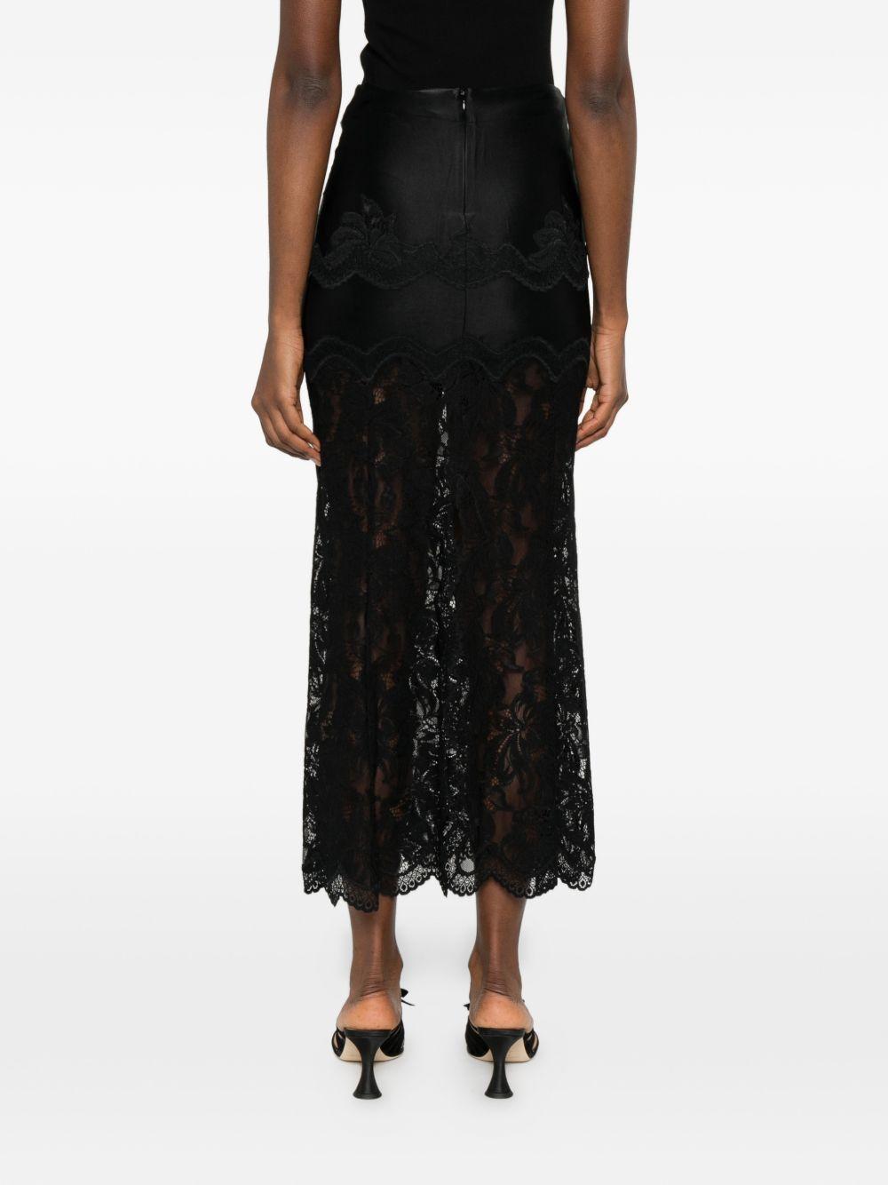 Gonna lunga dettaglio in pizzo nero Rabanne - donna 