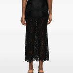 Gonna lunga dettaglio in pizzo nero Rabanne - donna 