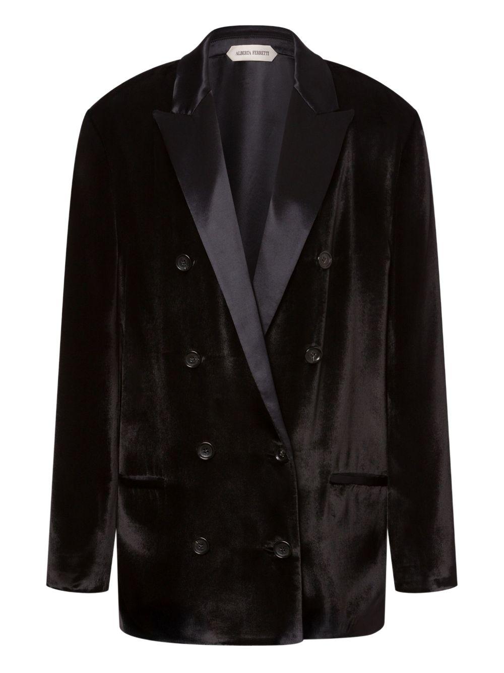 Blazer doppiiopetto in nero Alberta Ferretti - donna 