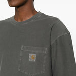 T-shirt con logo in grigio carhartt wip - uomo 
