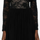 Abito lungo con inserti in pizzo in nero Zimmermann - donna 