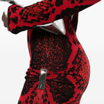 Abito midi con stampa animalier in rosso The Attico - donna 
