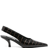 Décolleté slingback in marrone cocco toteme - donna 