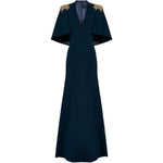 Abito lungo star shower con cristalli in blu Jenny packham - donna 