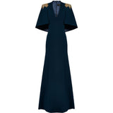 Abito lungo star shower con cristalli in blu Jenny packham - donna 