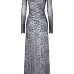 Abito in pizzo con spalle scoperte in grigio e argento  Rabanne - donna 