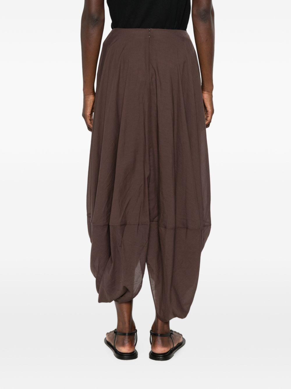 Gonna asimmetrica drappeggiata Cocoon in marrone 