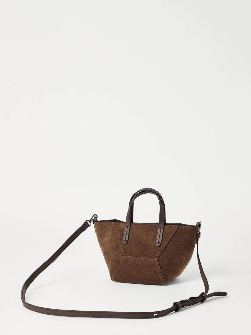 Borsa a tracolla BC Duo mini in marrone Brunello Cucinelli - donna 