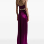 Pantaloni a gamba larga satinati in viola Alberta ferretti - donna 