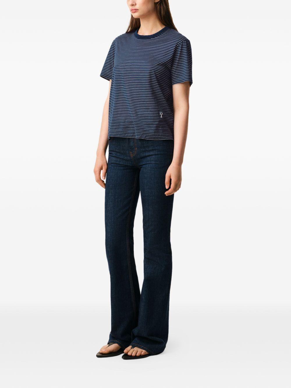 T-shirt Ami de Coeur a righe in blu Ami paris - donna 