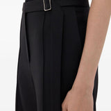 Pantaloni a gamba ampia con fibbia in nero LouLou De Saison - donna 