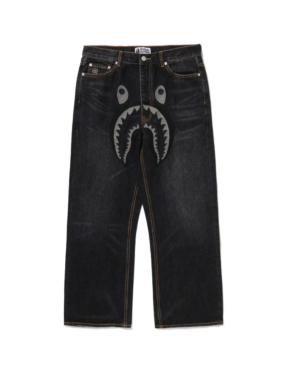 Jeans con applicazione in blu Bape - uomo 