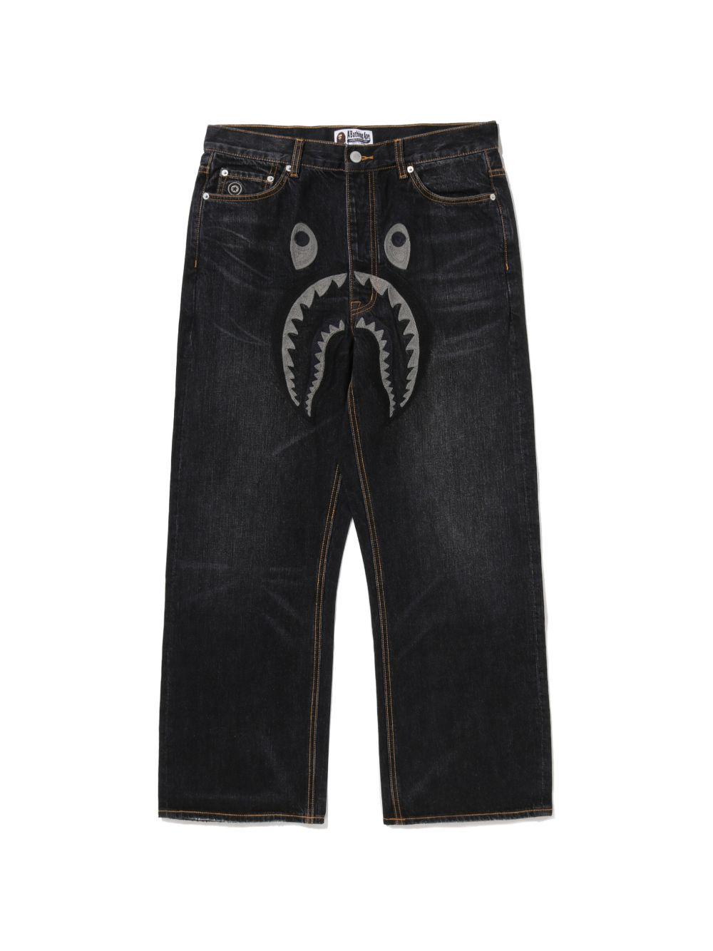 Jeans con applicazione in blu Bape - uomo 