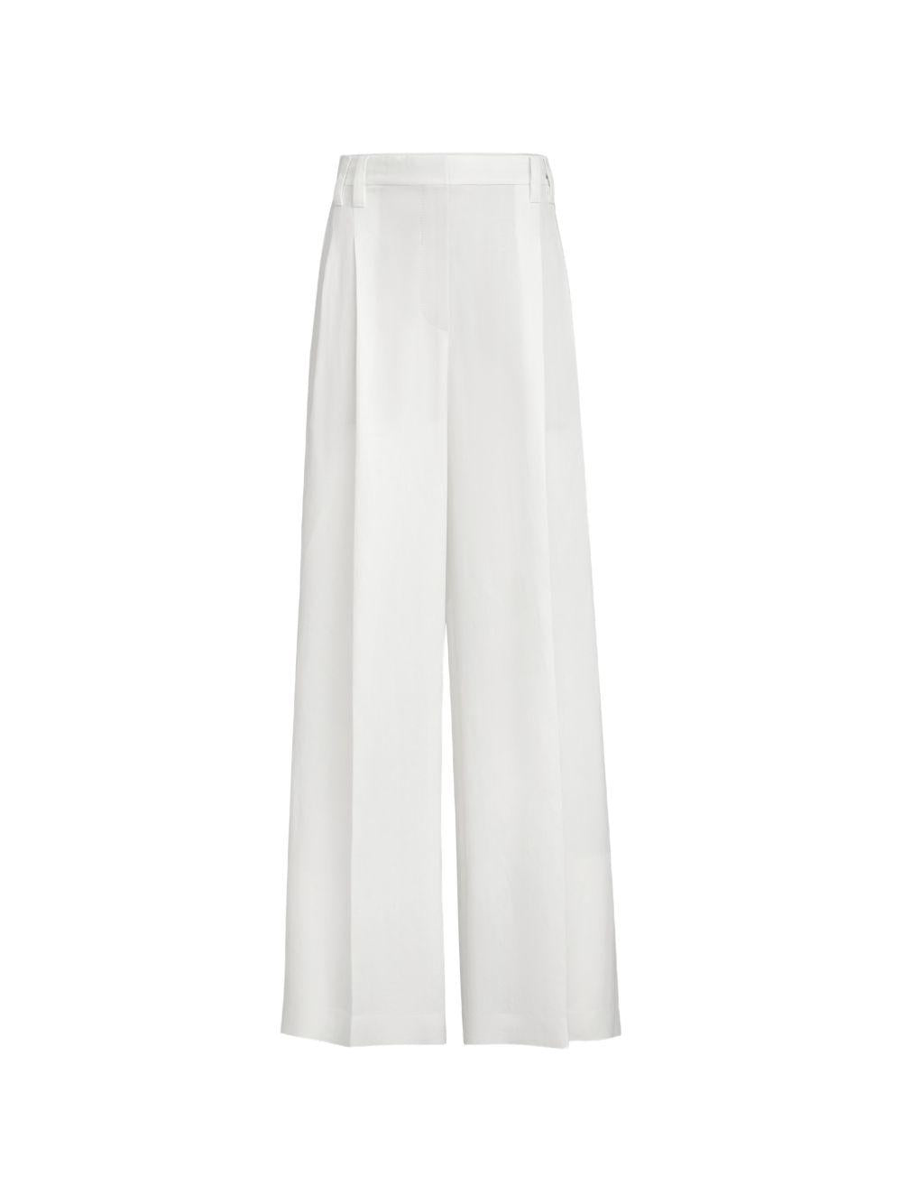 Pantaloni a gamba ampia in bianco Brunello cucinelli - donna 