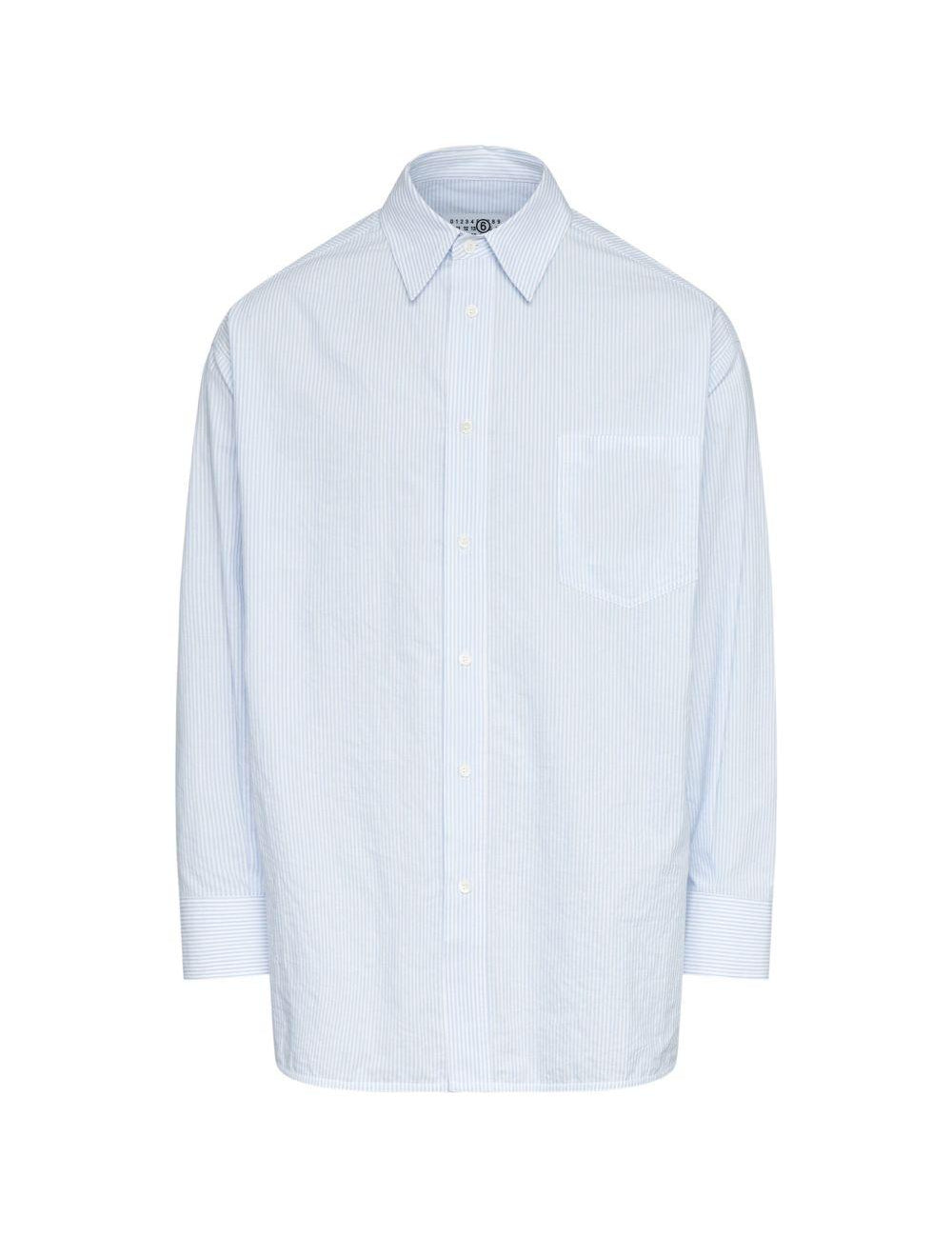 Camicia a righe in celeste Mm6 maison margiela - uomo 