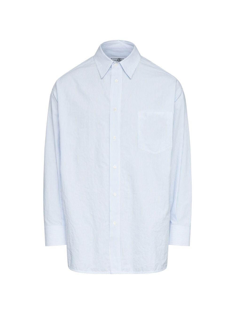 Camicia a righe in celeste Mm6 maison margiela - uomo 
