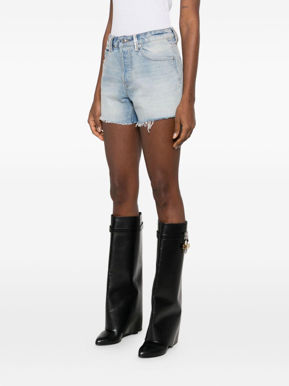 Shorts in denim con cristalli in blu Alexander wang - donna 