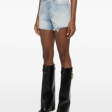 Shorts in denim con cristalli in blu Alexander wang - donna 
