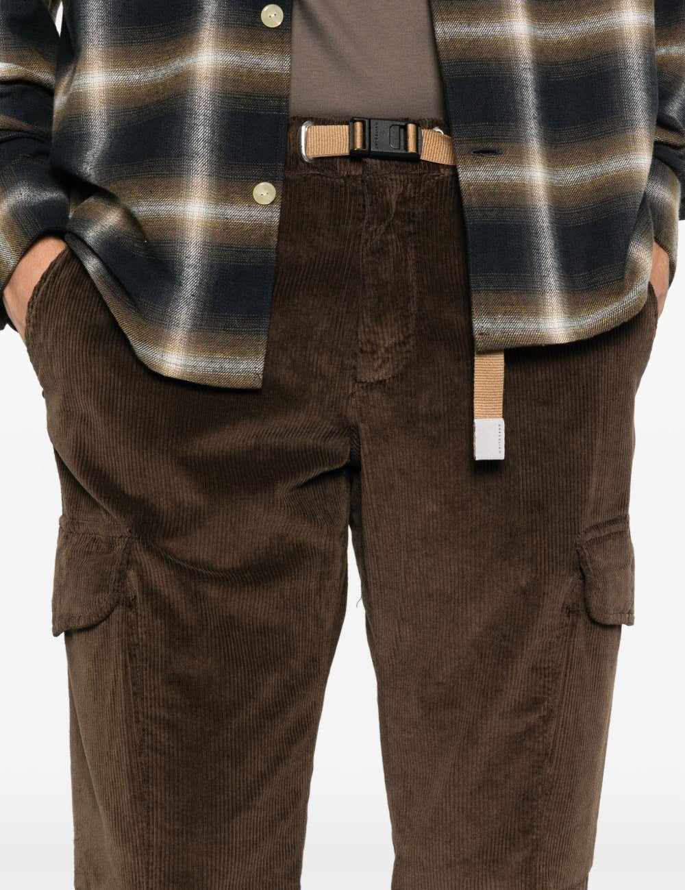 Pantaloni in velluto a coste con cintura in marrone Whitesand - uomo 