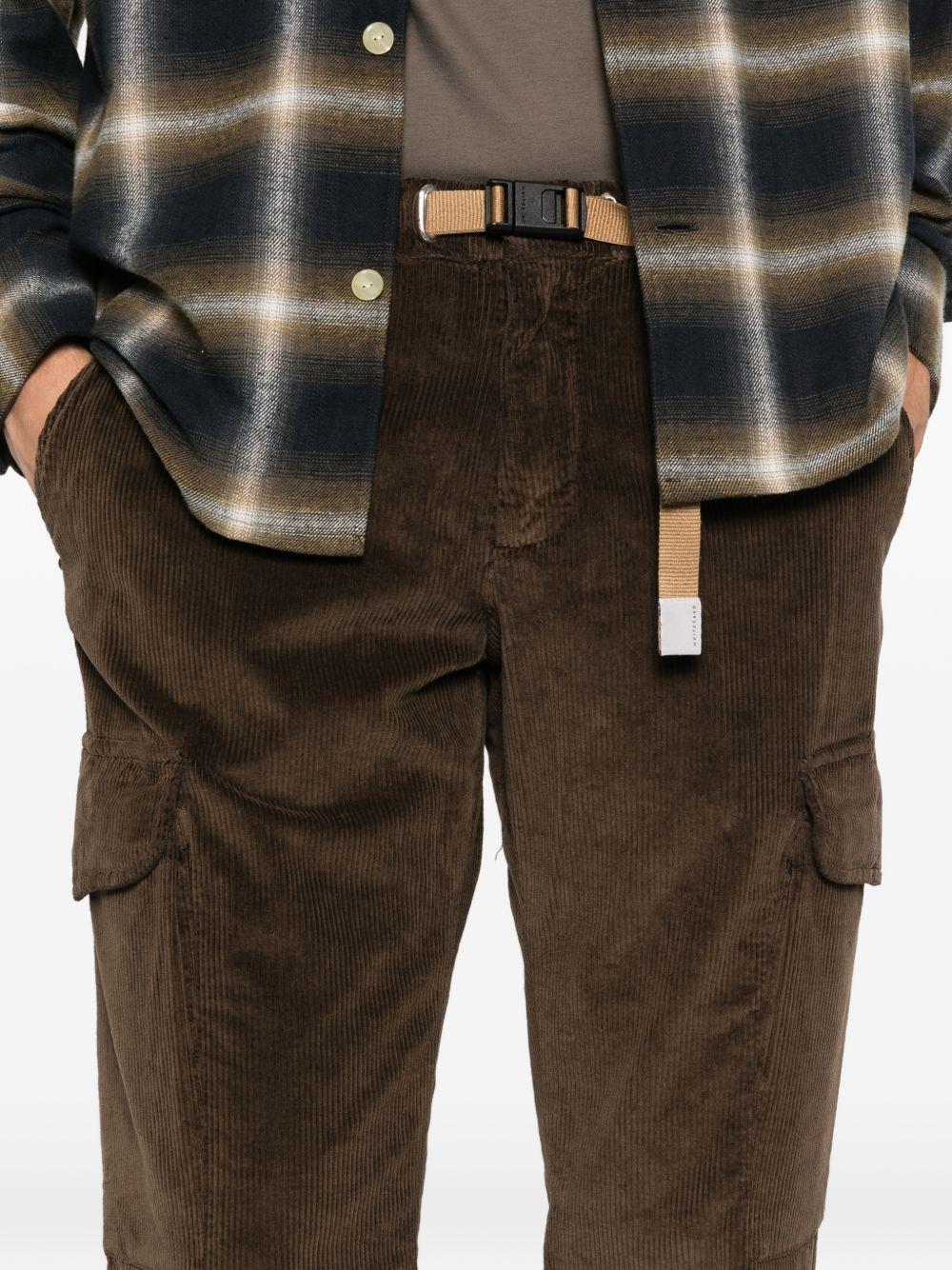 Pantaloni in velluto a coste con cintura in marrone Whitesand - uomo 