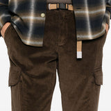 Pantaloni in velluto a coste con cintura in marrone Whitesand - uomo 